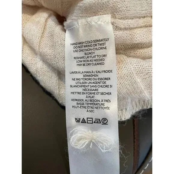 Anthropologie Pilcro V Neck Boxy Rib Sweater Long Sleeve Ivory Boho Size S NWT - Picture 9 of 9